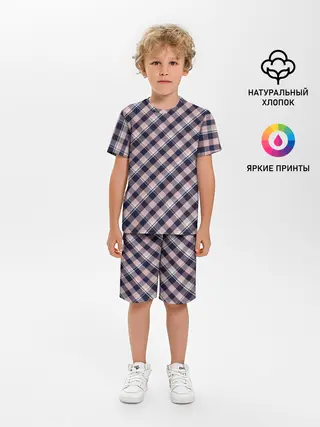 Детская пижама с шортами / Клеточный узор