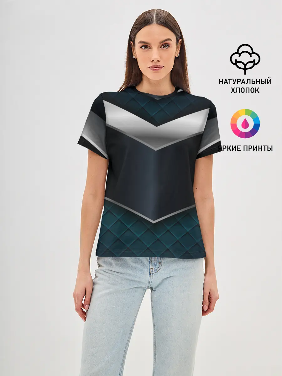 Женская базовая футболка / 3D dark metal