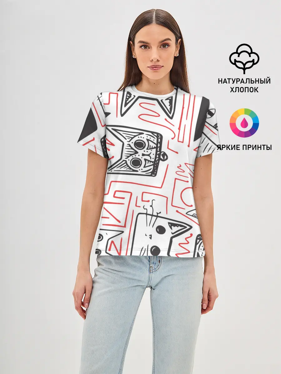 Женская базовая футболка / Cats