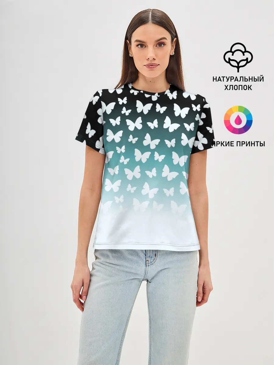 Женская базовая футболка / Бабочки