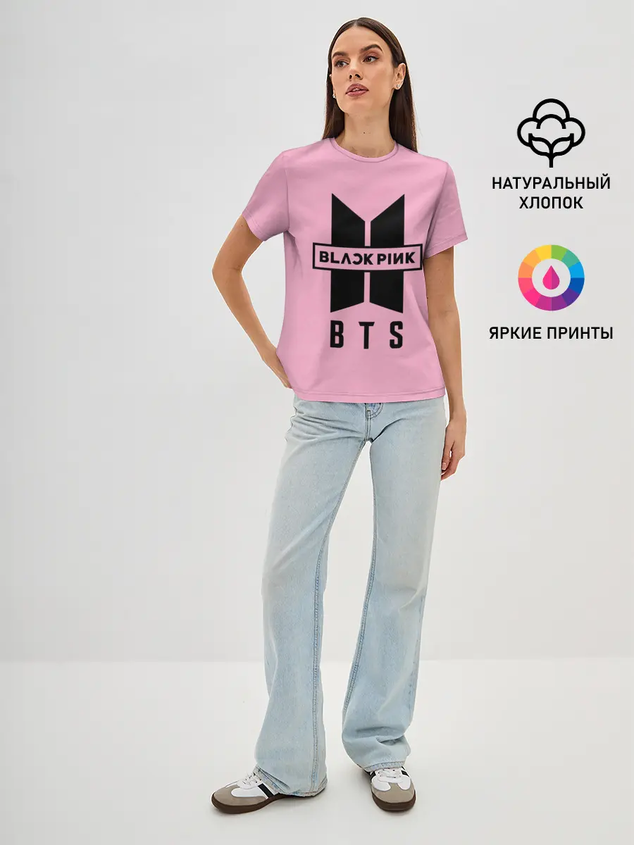 Женская базовая футболка / BTS and BLACKPINK