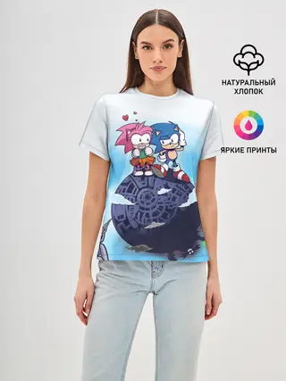 Женская базовая футболка / SONIC | AMY ROSE