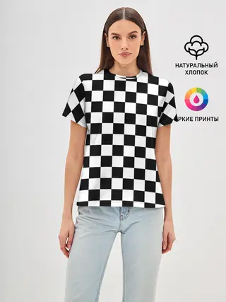 Женская базовая футболка / Шахматка