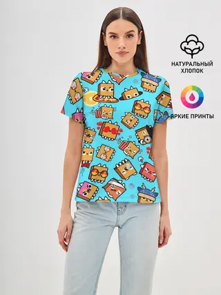 Женская базовая футболка / PAPER BAG CAT TOCA BOCA / TOCA LIFE WORLD