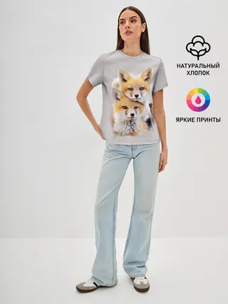 Женская базовая футболка / Лисята