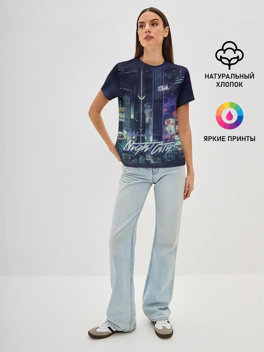 Женская базовая футболка / Welcome to Night City