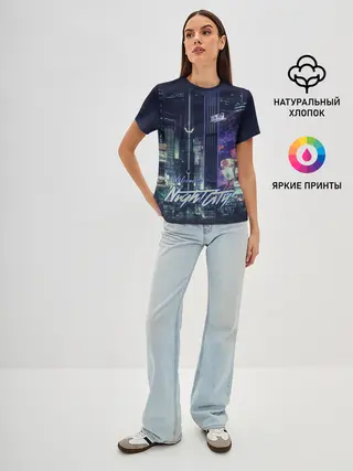 Женская базовая футболка / Welcome to Night City