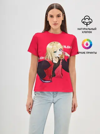 Женская базовая футболка / Kawai Rika. Bleh