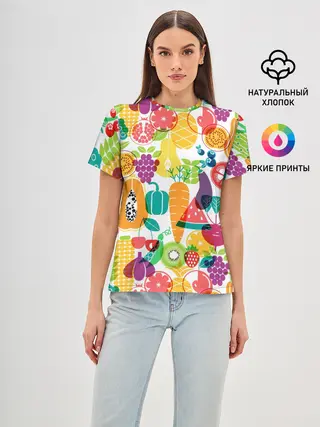 Женская базовая футболка / овощи