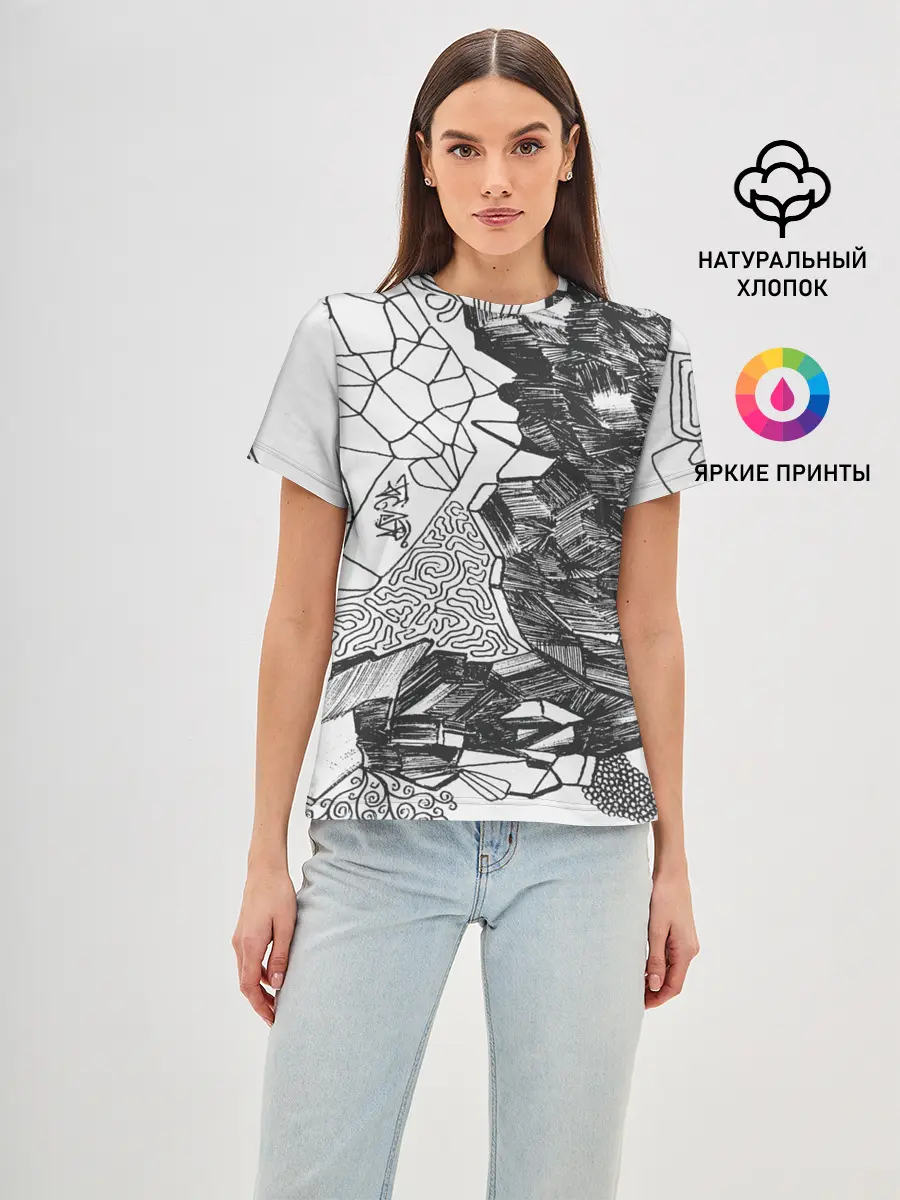 Женская базовая футболка / Структурная мозайка
