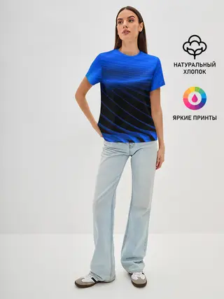 Женская базовая футболка / Неоновые лучи