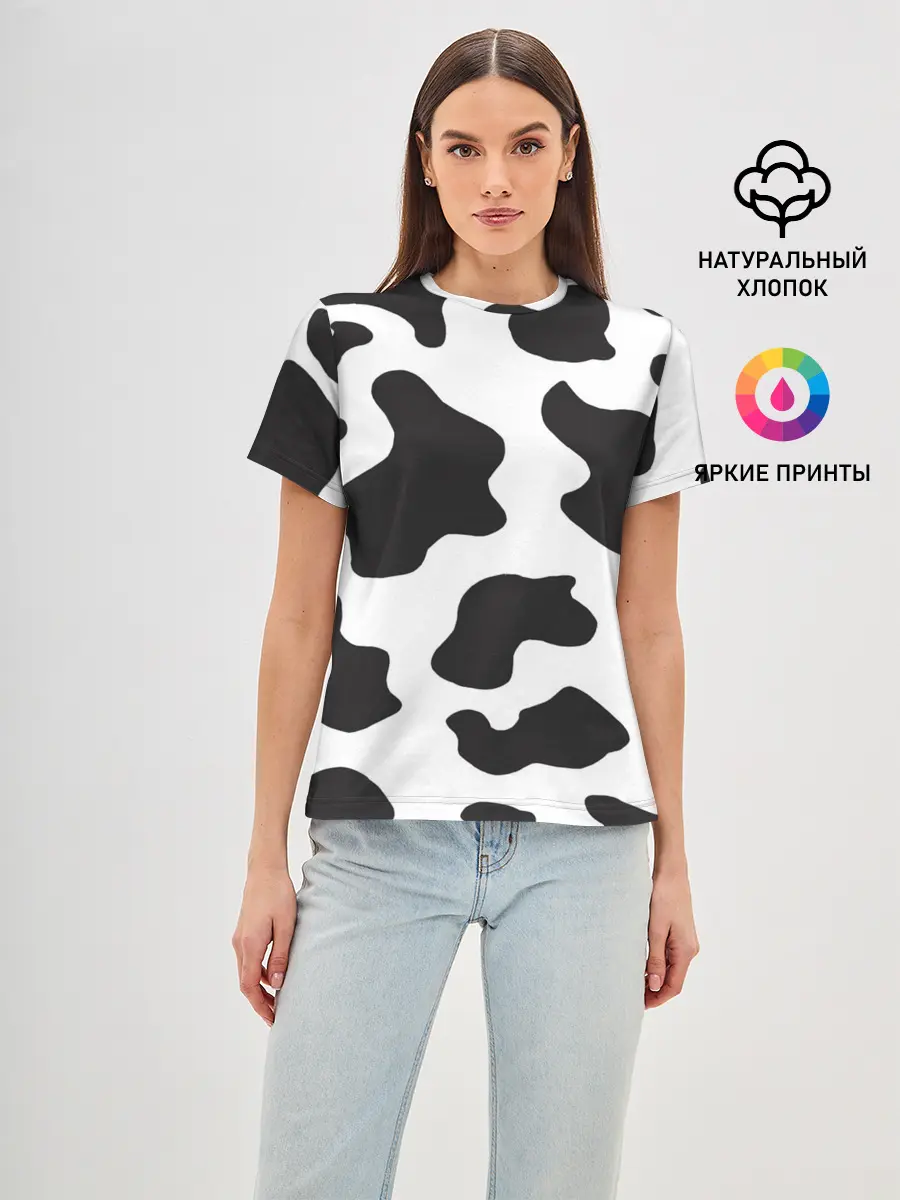 Женская базовая футболка / COW PRINT