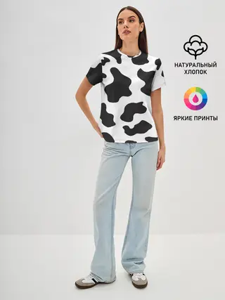 Женская базовая футболка / COW PRINT