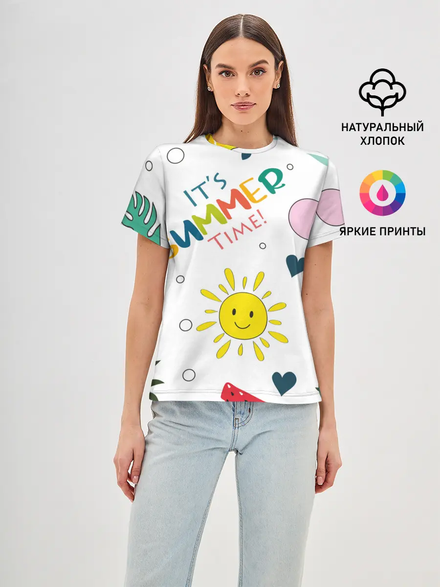 Женская базовая футболка / summer time