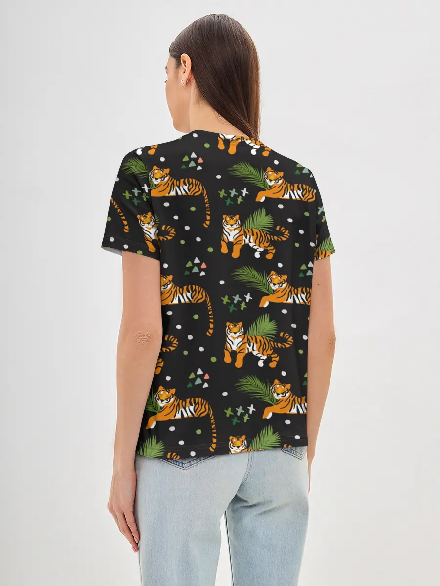 Женская базовая футболка / Tigers | Тигровый Паттерн