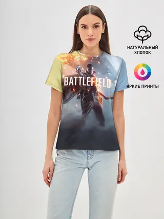 Женская базовая футболка / Battlefield 1 | Под дирижаблем