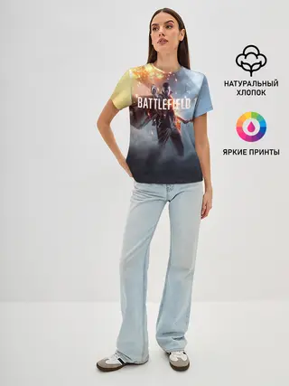 Женская базовая футболка / Battlefield 1 | Под дирижаблем