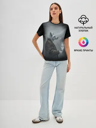 Женская базовая футболка / Одинокий волк