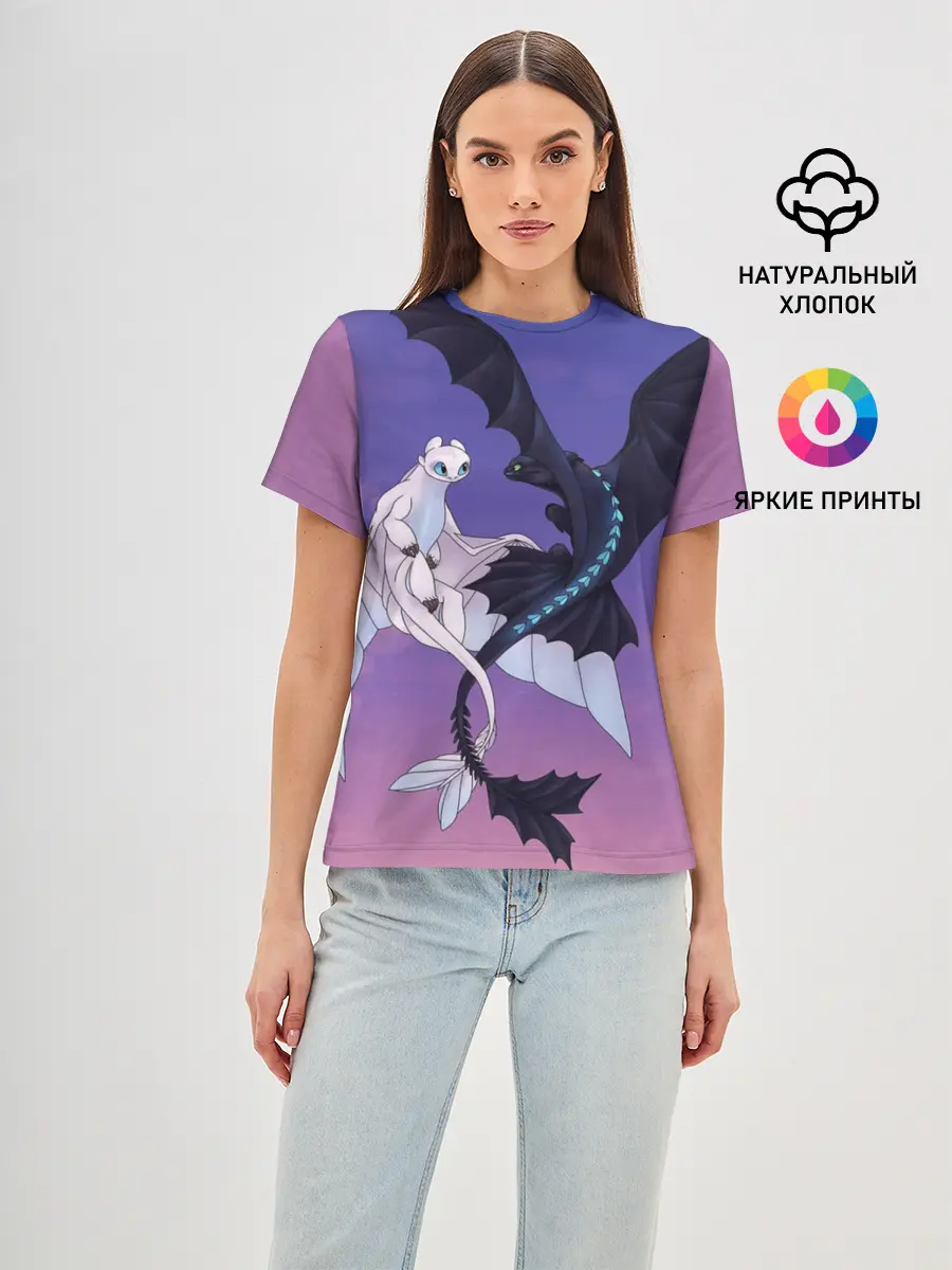 Женская базовая футболка / ночная фурия