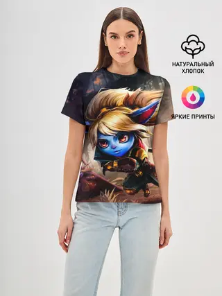 Женская базовая футболка / Поппи Хранительница молота