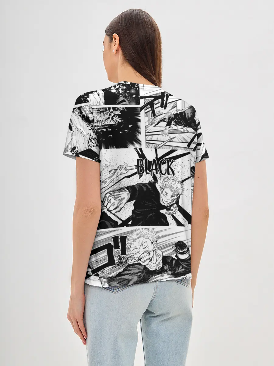 Женская базовая футболка / Магическая битва манга