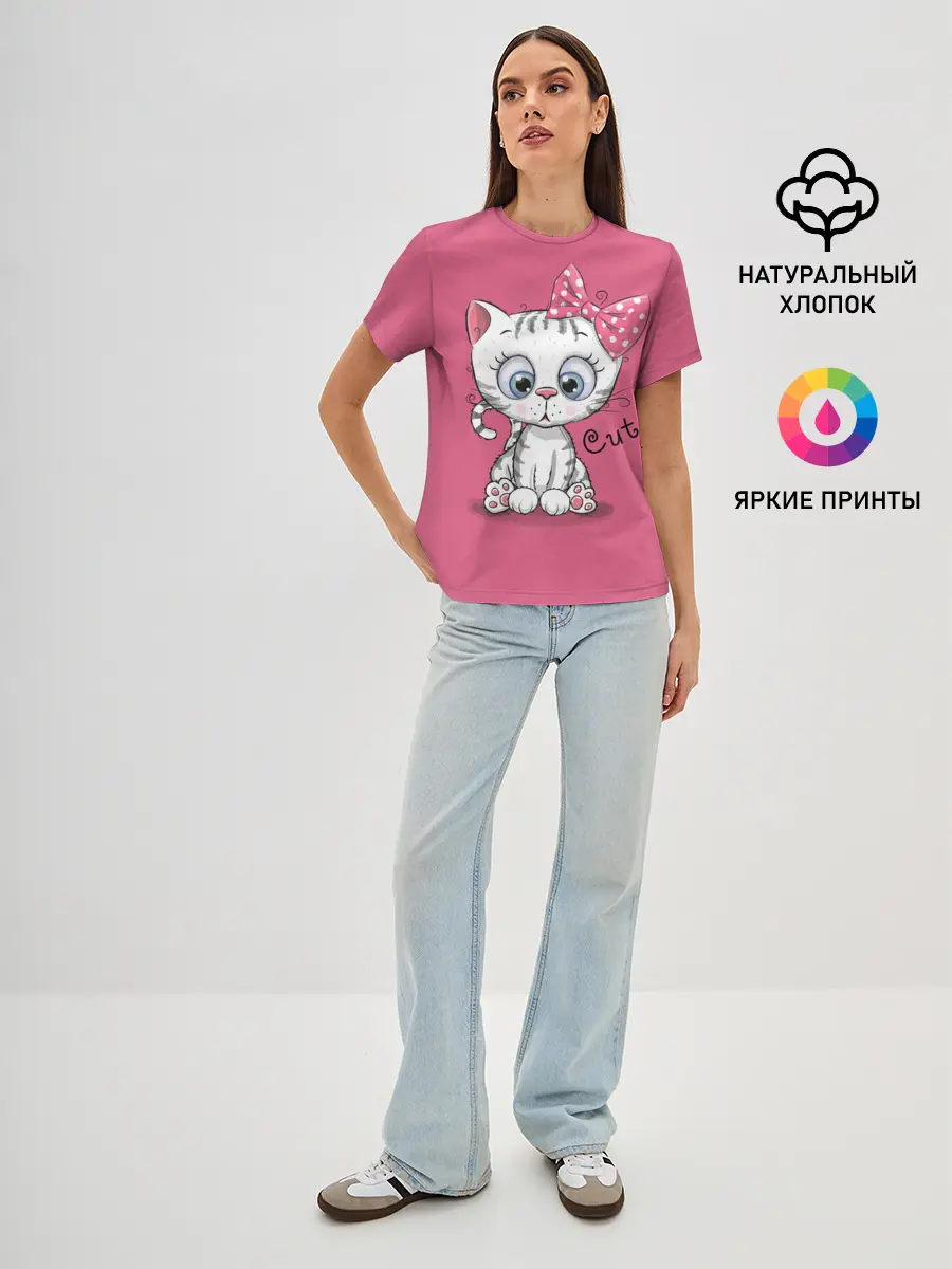 Женская базовая футболка / Cute