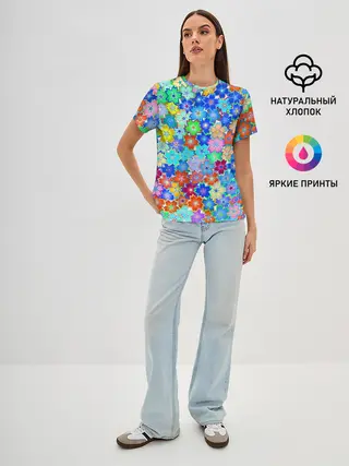 Женская базовая футболка / Цветы весны