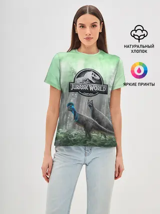Женская базовая футболка / Jurassic World | Мир Юрского периода
