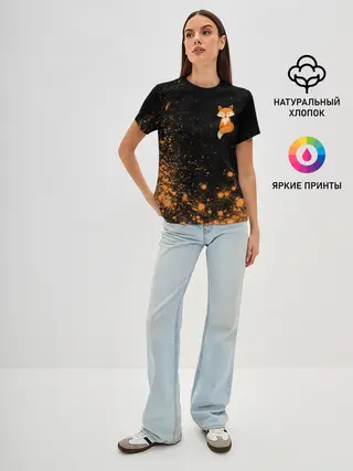 Женская базовая футболка / Foxy - Paint