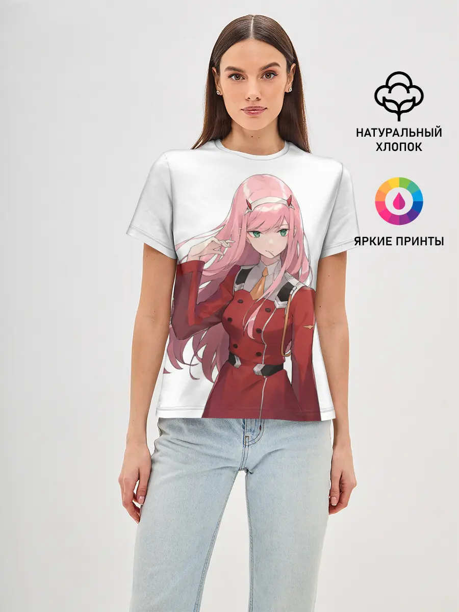 Женская базовая футболка / ноль два волосы