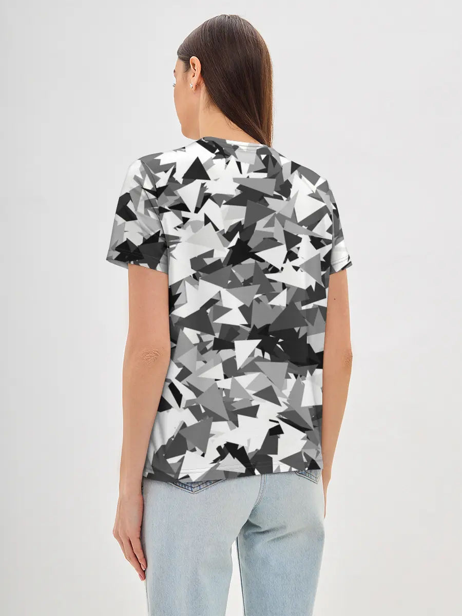 Женская базовая футболка / Городской серый камуфляж