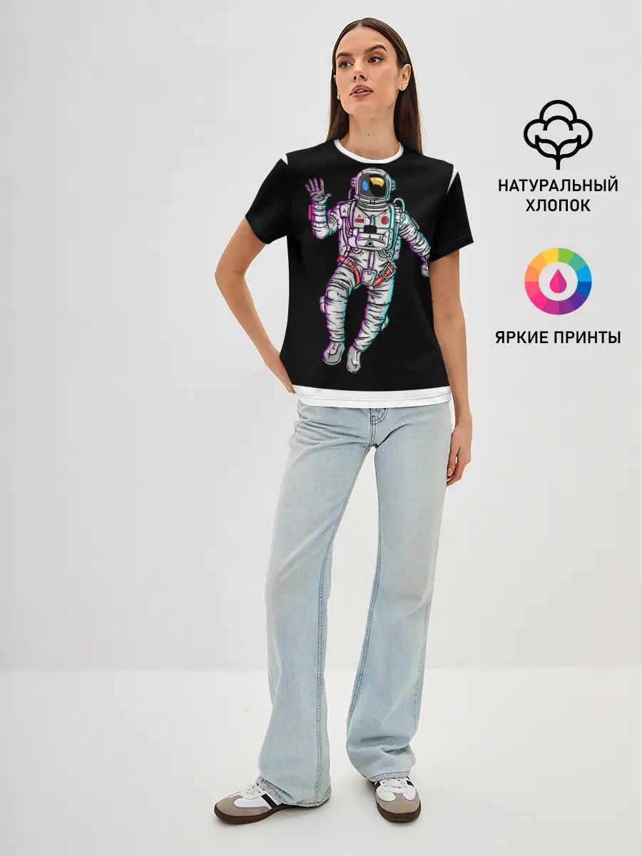 Женская базовая футболка / Космонавт