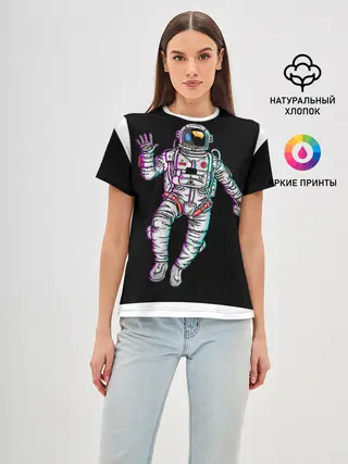 Женская базовая футболка / Космонавт
