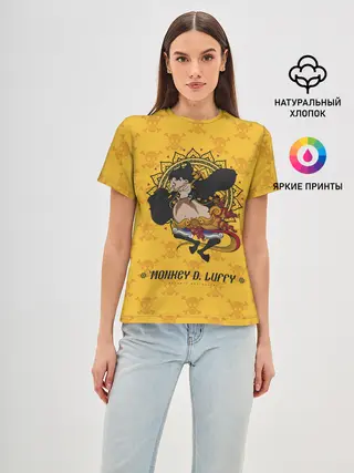 Женская базовая футболка / Резиновый Манки Д. Луффи One Piece