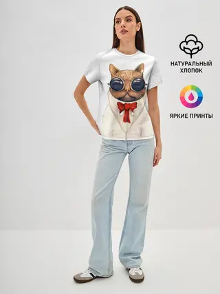 Женская базовая футболка / Кот