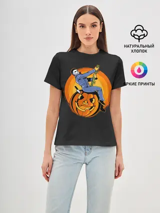 Женская базовая футболка / Тыква-шар. Майкл