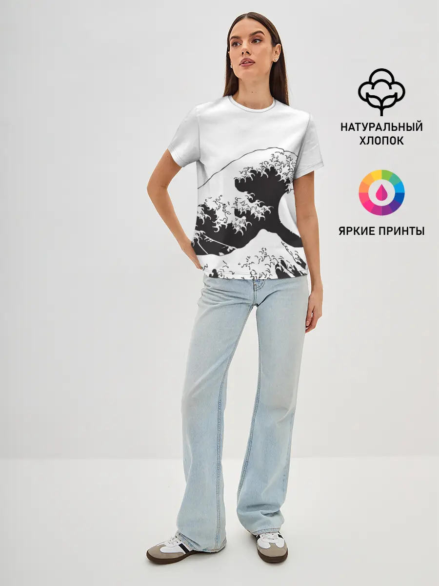 Женская базовая футболка / Волна Канагава Япония | Sea Wave