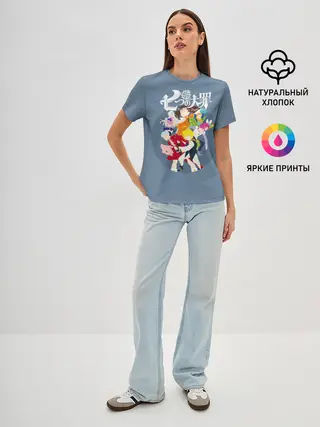 Женская базовая футболка / Nanatsu no Taizai силуэты героев