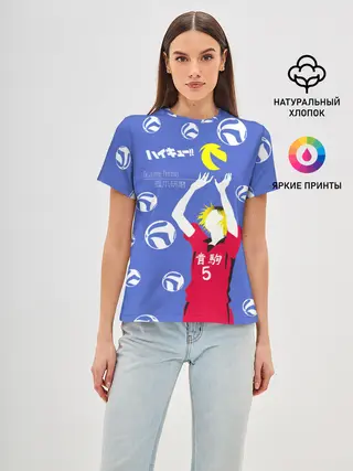 Женская базовая футболка / Кенма Козуме | Haikyuu!!