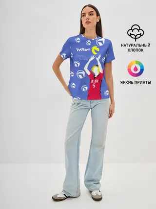 Женская базовая футболка / Кенма Козуме | Haikyuu!!