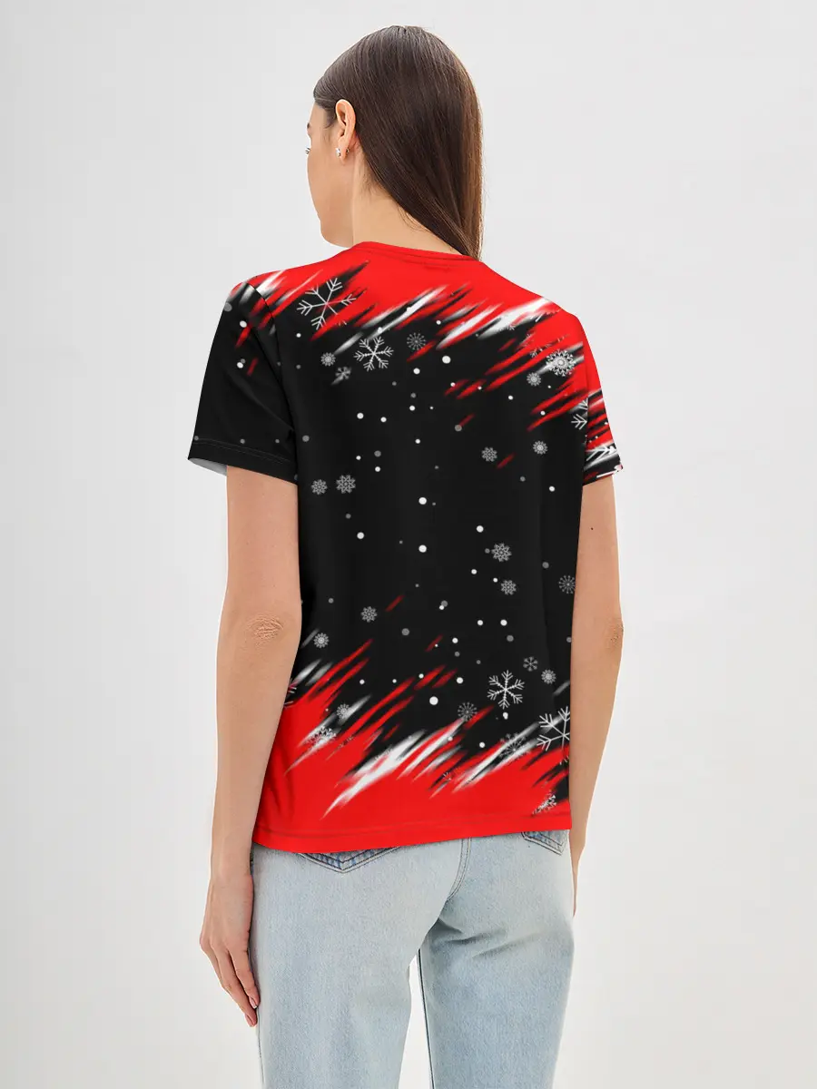 Женская базовая футболка / HAZBIN HOTEL НОВОГОДНИЙ.