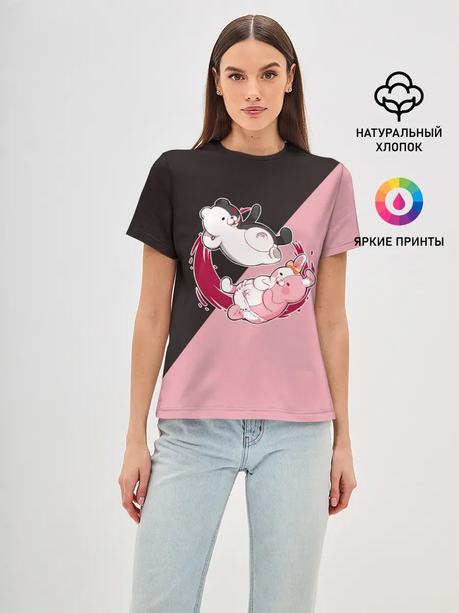 Женская базовая футболка / MONOKUMA X MONOMI | МОНОКУМА