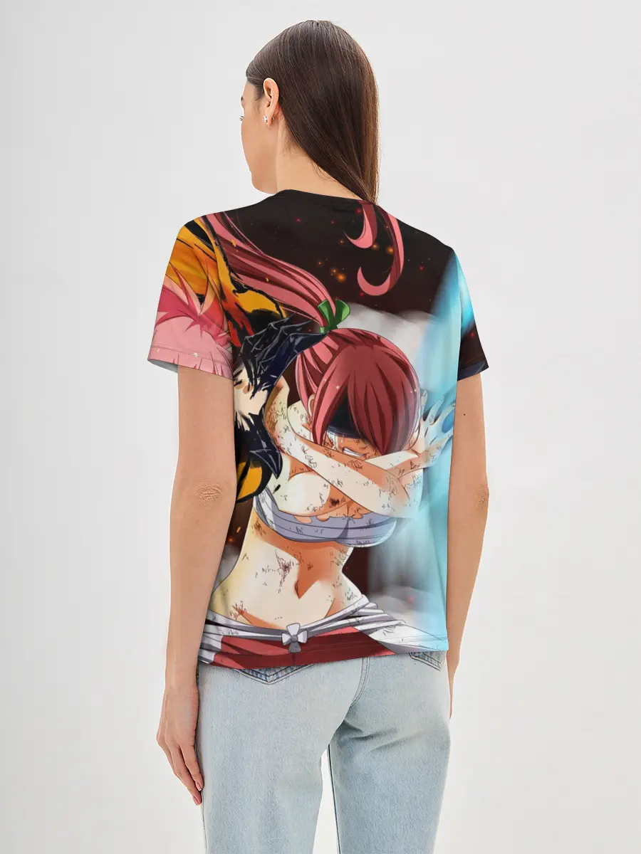 Женская базовая футболка / Нацу и Грей против Эльзы