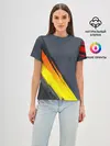 Женская базовая футболка / Gray Yellow Style