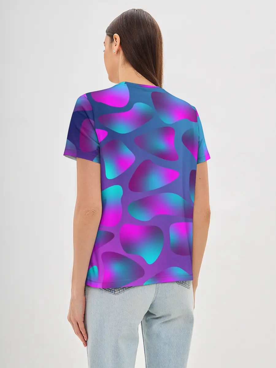 Женская базовая футболка / Неоновые капли