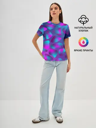 Женская базовая футболка / Неоновые капли