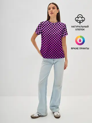 Женская базовая футболка / Checkerboard Color