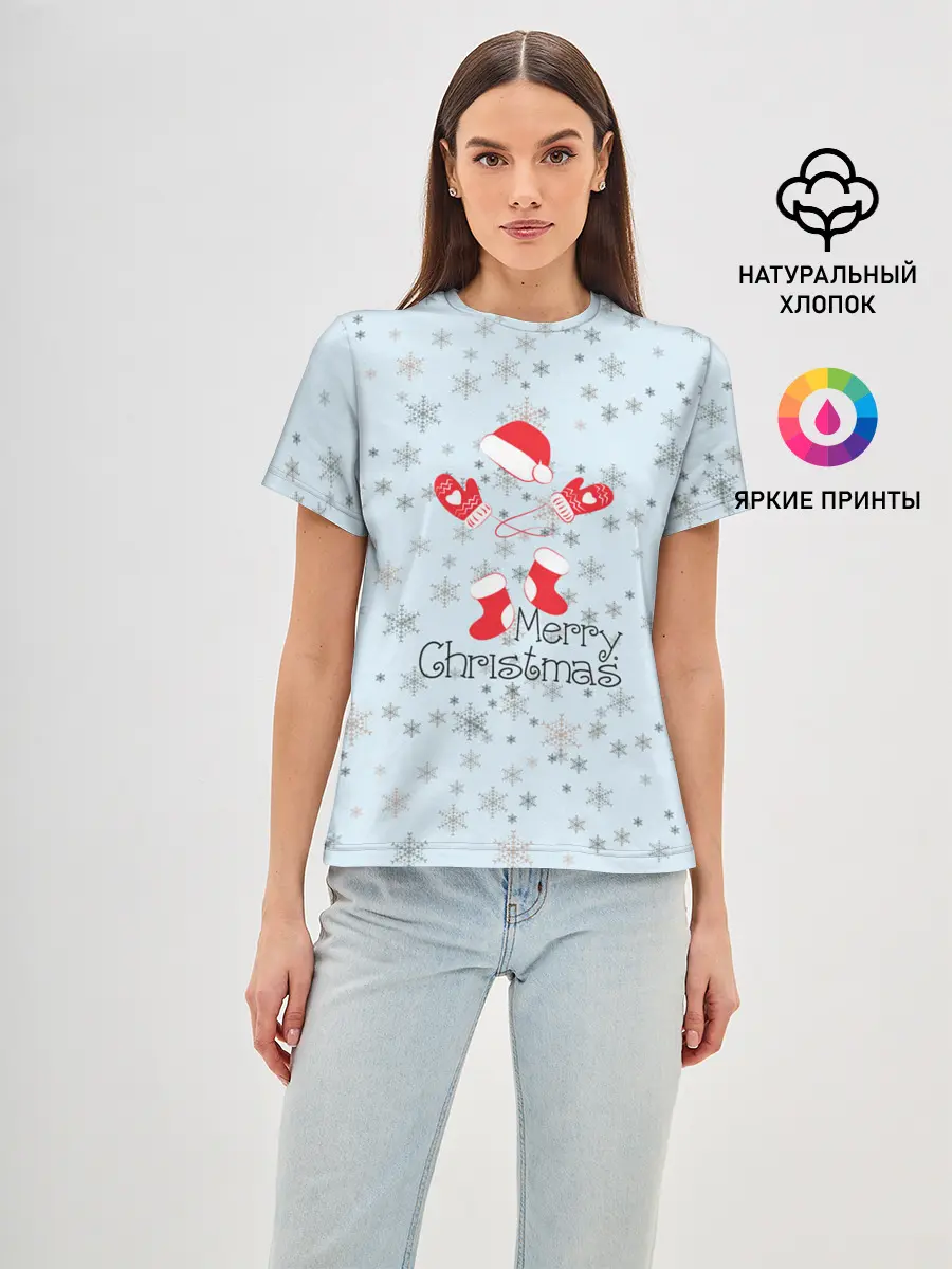 Женская базовая футболка / Рождественская метель