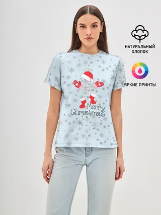 Женская базовая футболка / Рождественская метель