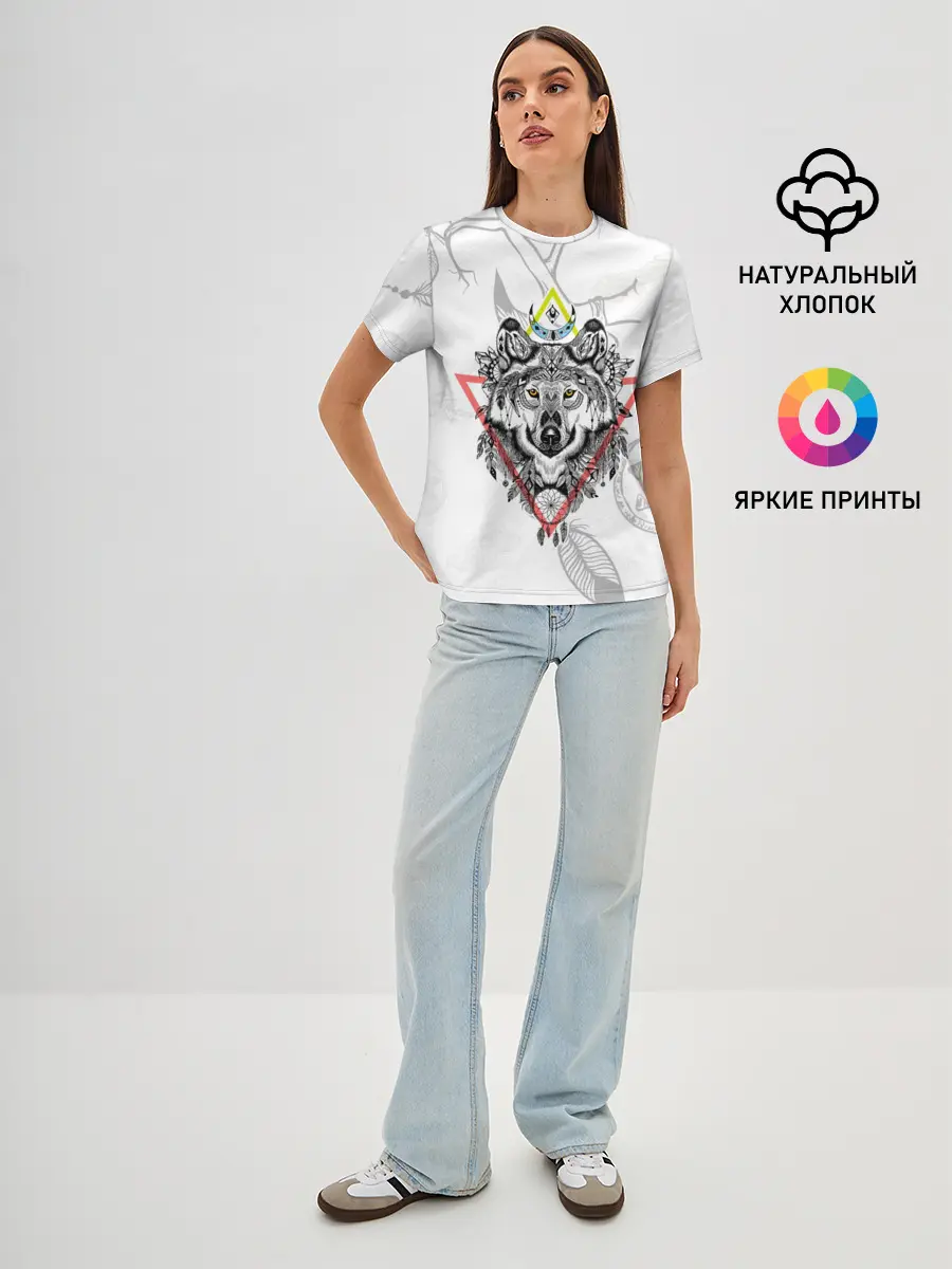 Женская базовая футболка / Волк